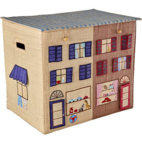 Rice Paris Theme Raffia Opbevaring Box Ekstra Large Foldbar