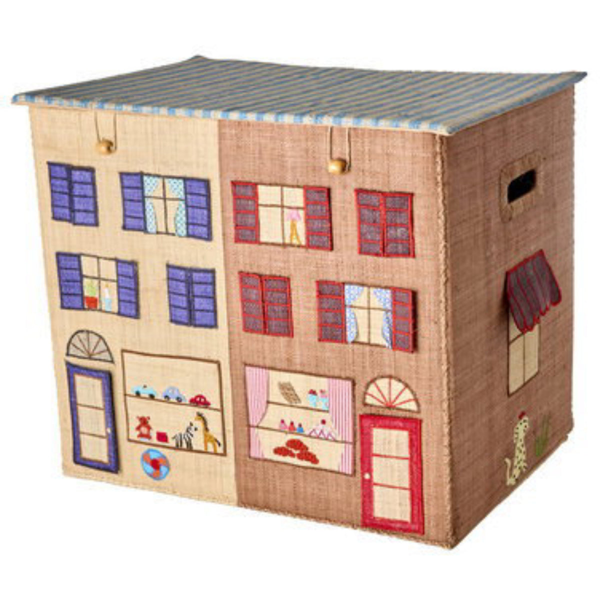 Rice Paris Theme Raffia Opbevaring Box Ekstra Large Foldbar