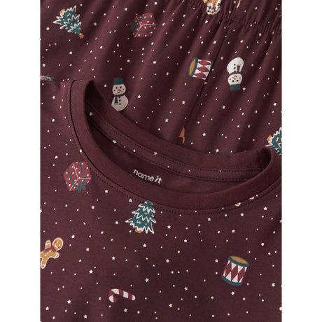 Name It Burgundy Christmas Nknvismas Ls Natsæt