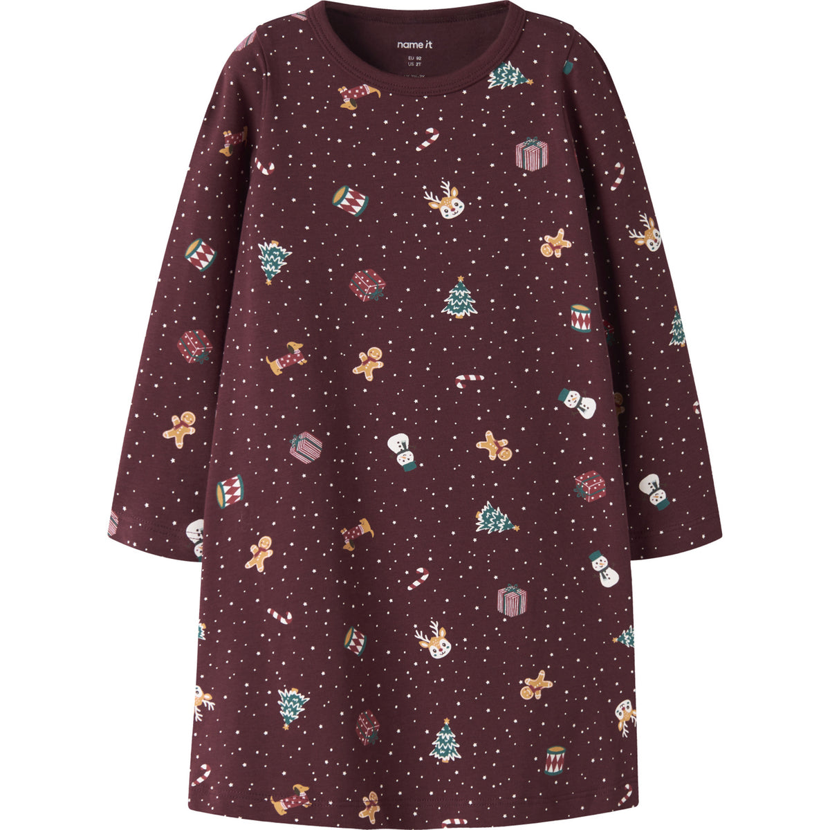 Name It Burgundy Christmas Nmfvismas Ls Natkjole
