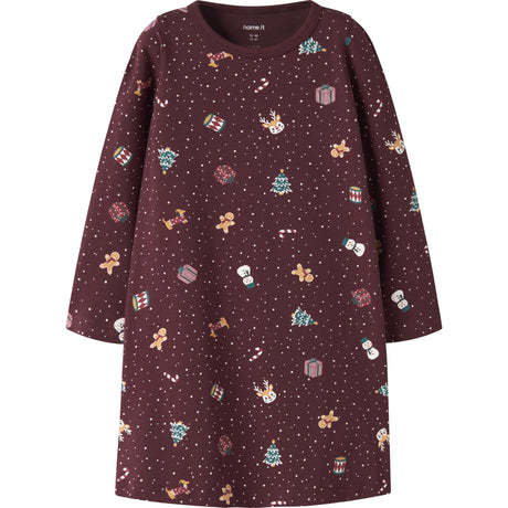 Name It Burgundy Christmas Nmfvismas Ls Natkjole