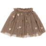 THE NEW Siblings Taupe Gray EMB TN TNSTYna Mesh Nederdel