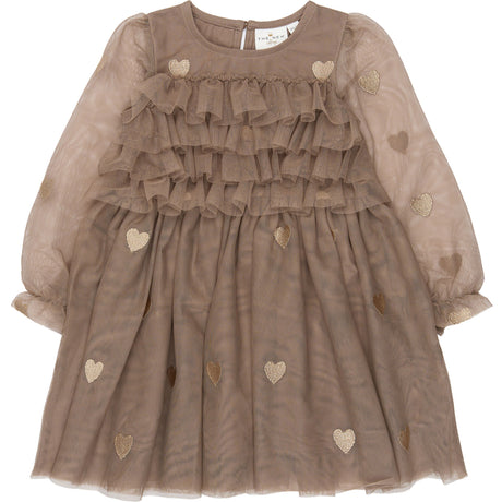 THE NEW Siblings Taupe Gray EMB TN TNSTYna L_S Mesh Kjole
