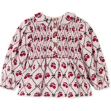 Fliink Rose Smoke Aop Winter Glitter Berry Bluse