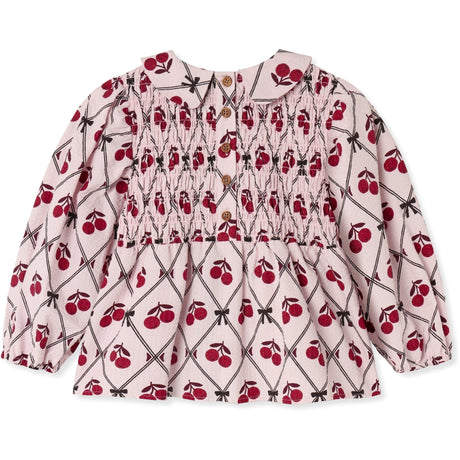 Fliink Rose Smoke Aop Winter Glitter Berry Bluse