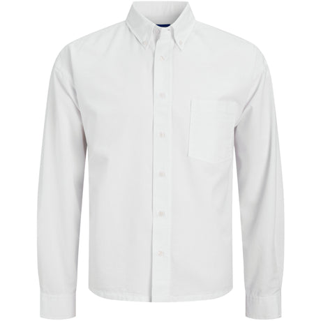 Jack & Jones White Jwhtheo Boxy Oxford Skjorte Ls Jnr
