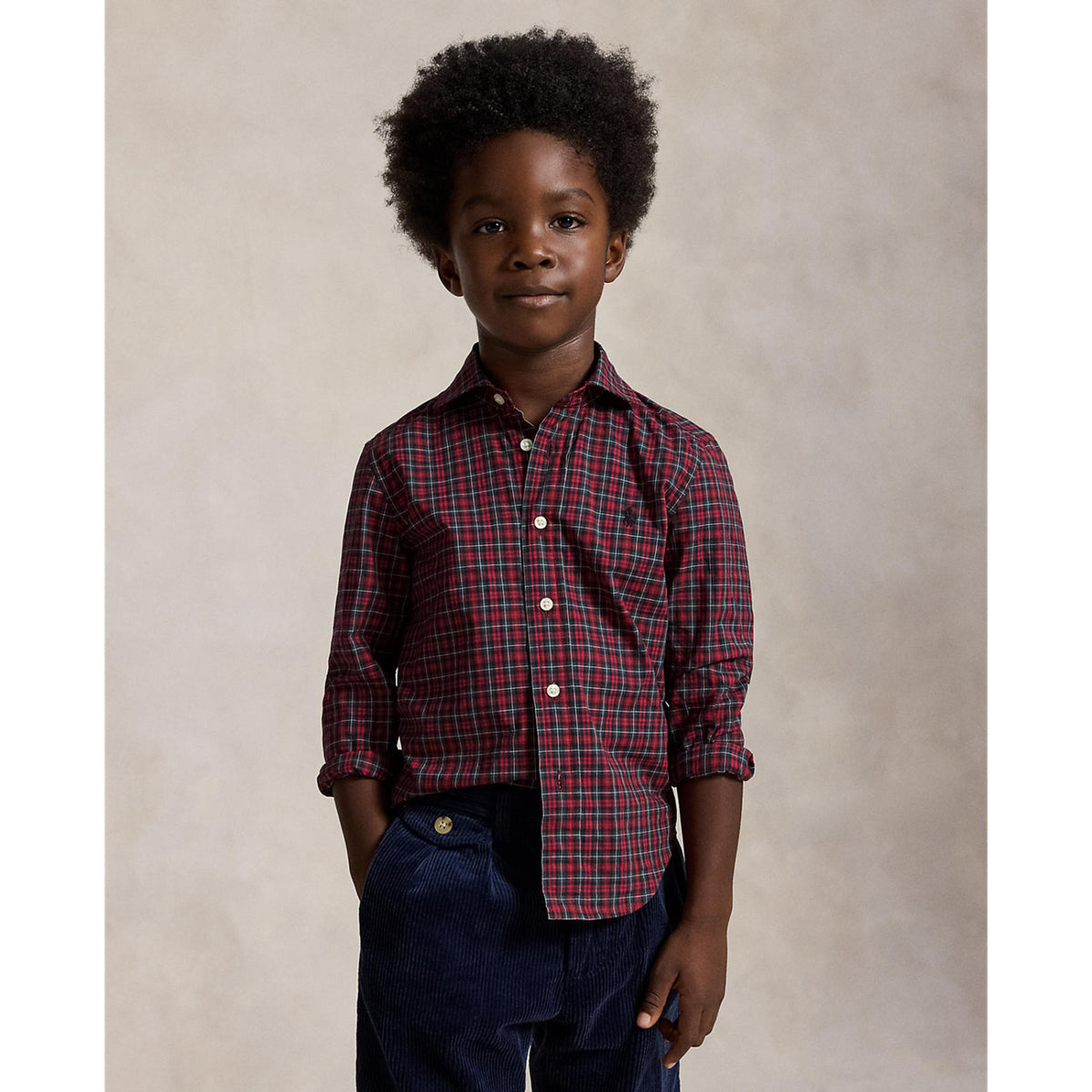 Polo Ralph Lauren #B7457 Red Green Multi Sport Skjorte