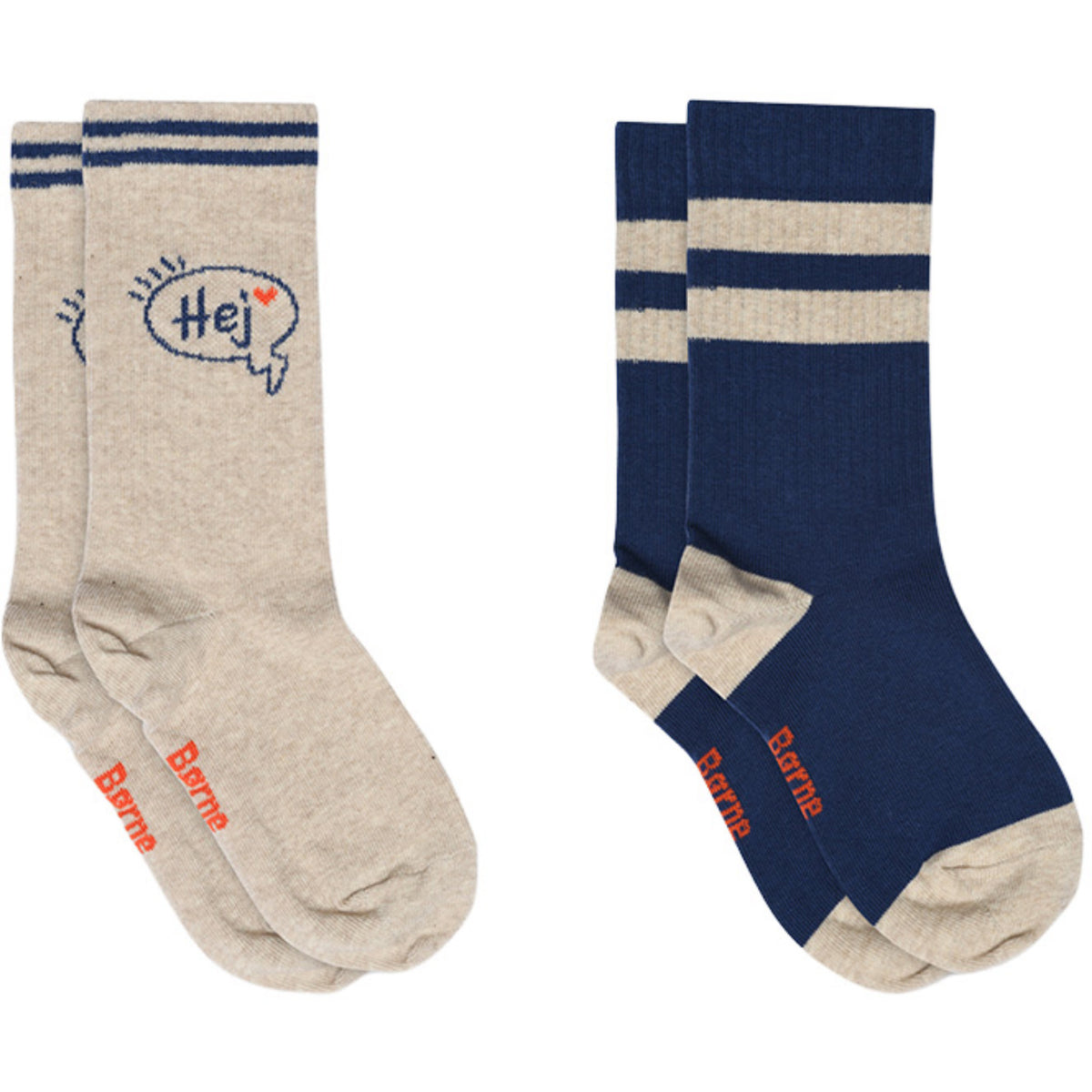 Mp Danmark x Børns Vilkår Beige Melange Hej Strømper - 2-pack