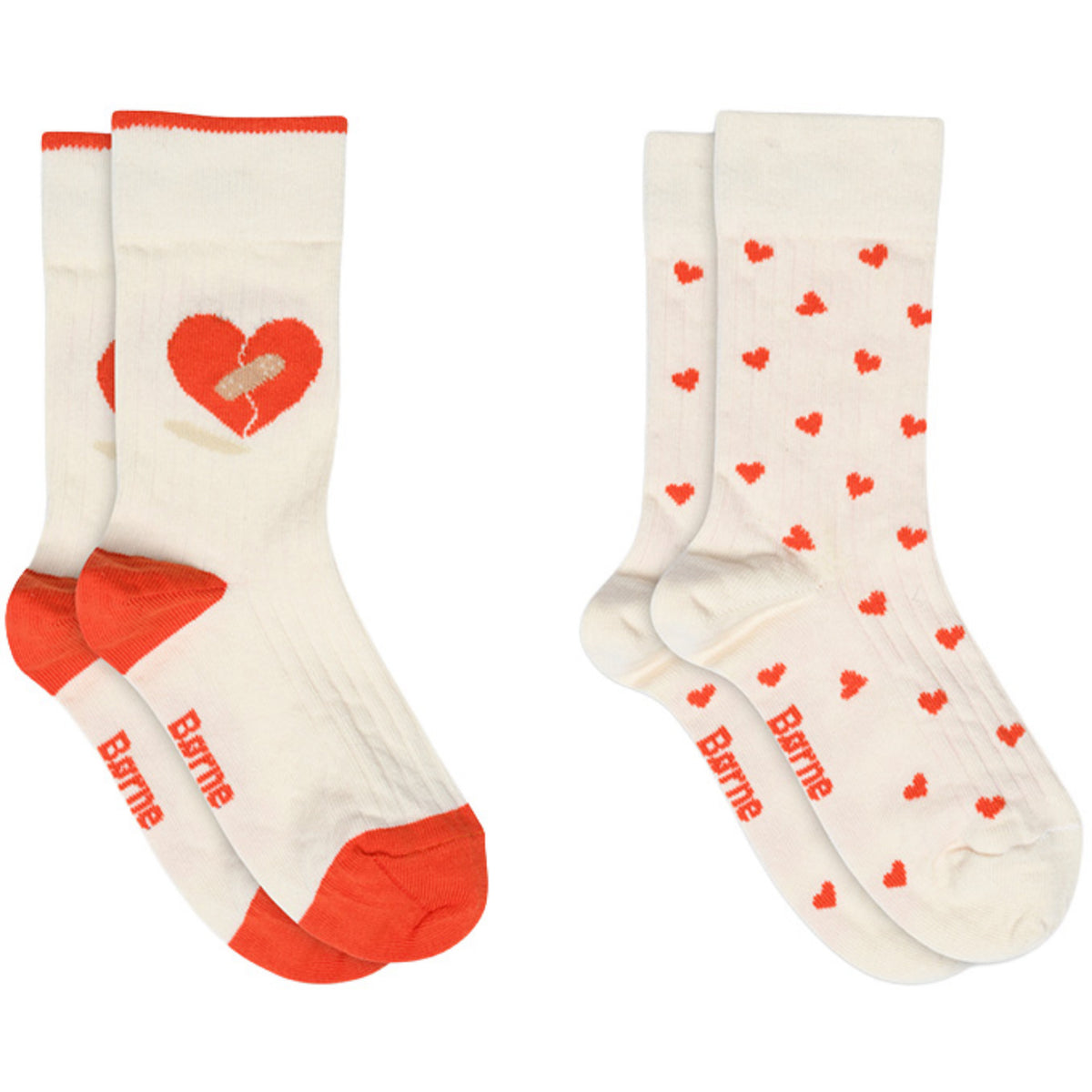 Mp Danmark x Børns Vilkår Cream Heart Strømper - 2-pack