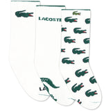 LACOSTE Blanc 3Pk Croc Bomuld Crew