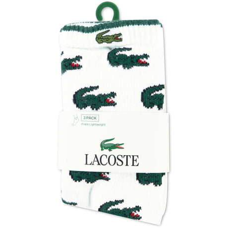 LACOSTE Blanc 3Pk Croc Bomuld Crew