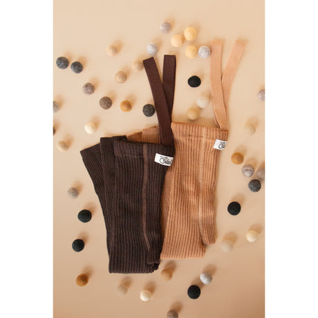 Silly Silas Wooly Footless Strømpebukser Med Braces Espresso Brown