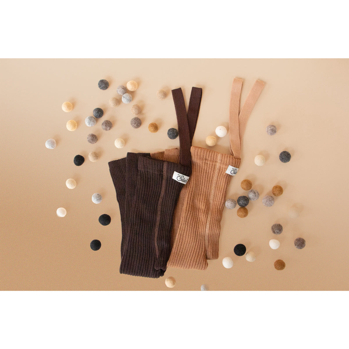Silly Silas Wooly Footless Strømpebukser Med Braces Espresso Brown