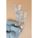 Silly Silas Footless Bomuld Strømpebukser Med Braces Misty Blue Patterned