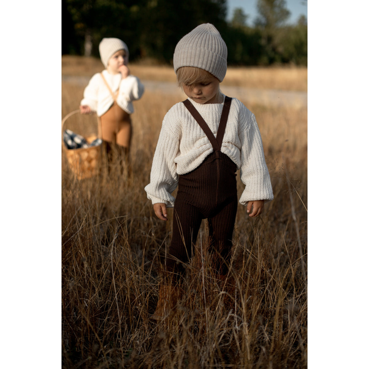 Silly Silas Wooly Footless Strømpebukser Med Braces Espresso Brown