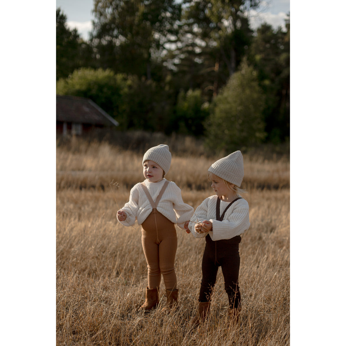Silly Silas Wooly Footless Strømpebukser Med Braces Espresso Brown