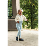 Silly Silas Footless Bomuld Strømpebukser Med Braces Misty Blue Patterned