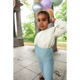 Silly Silas Footless Bomuld Strømpebukser Med Braces Misty Blue Patterned