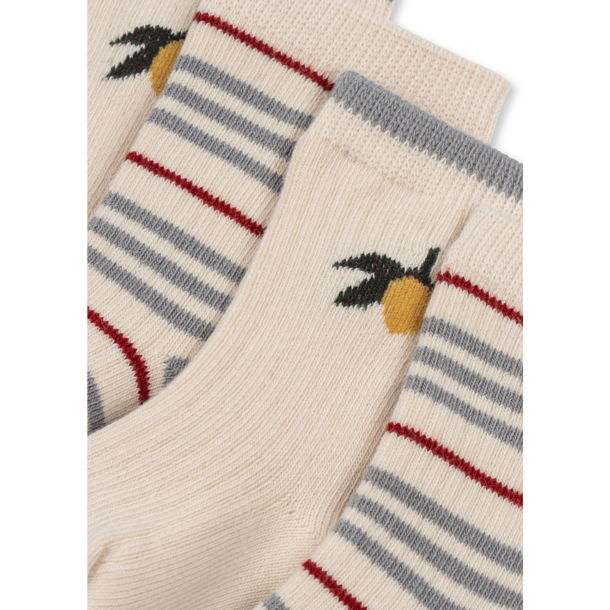 Konges Sløjd Blue Stripe/Lemon 2 Pak Rib Stripe Strømper