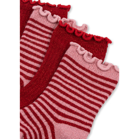 Konges Sløjd Red Stripe 2 Pak Glitter Strømper