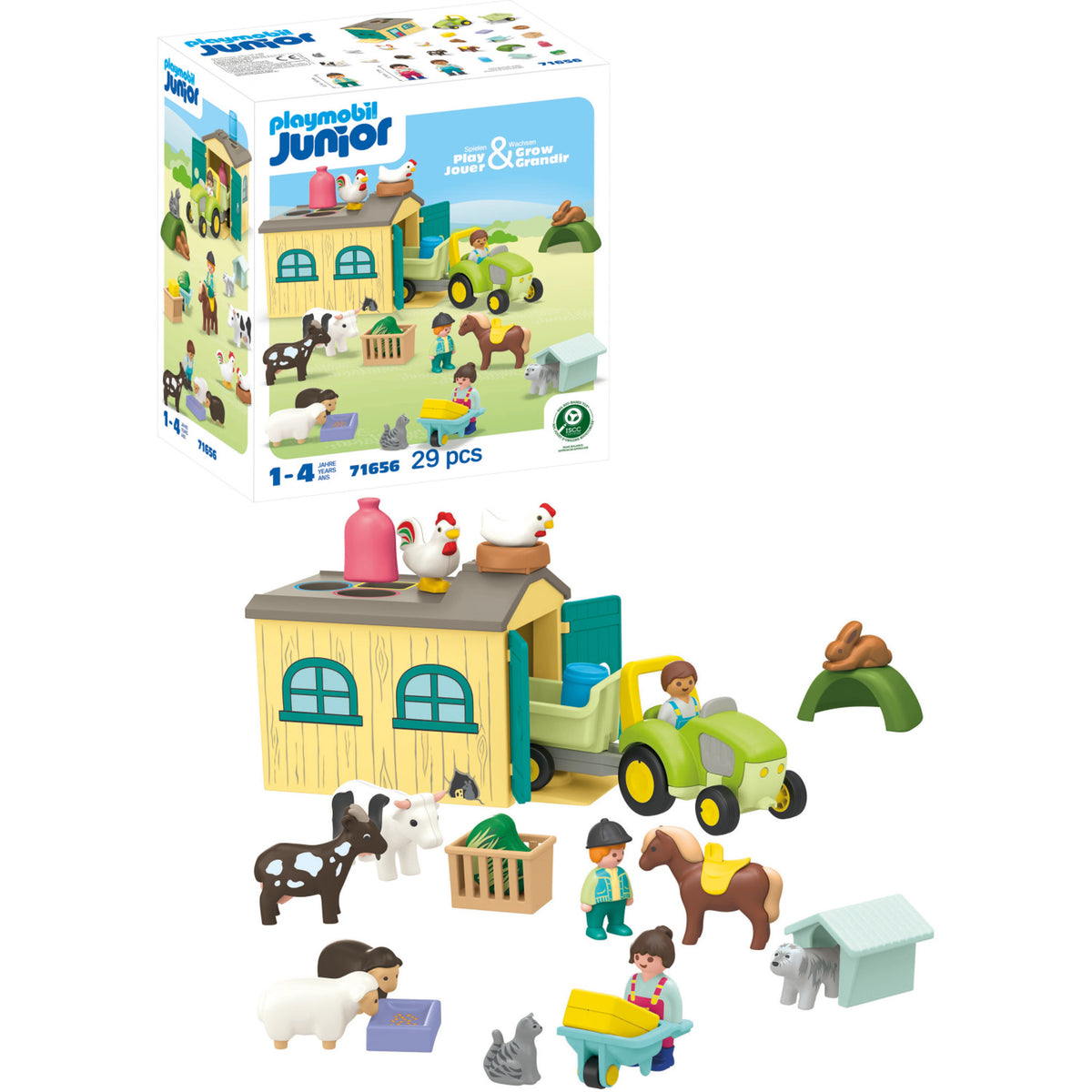 Playmobil® Junior Farm Adventure With Tractor, Trailer, And Animal Friends