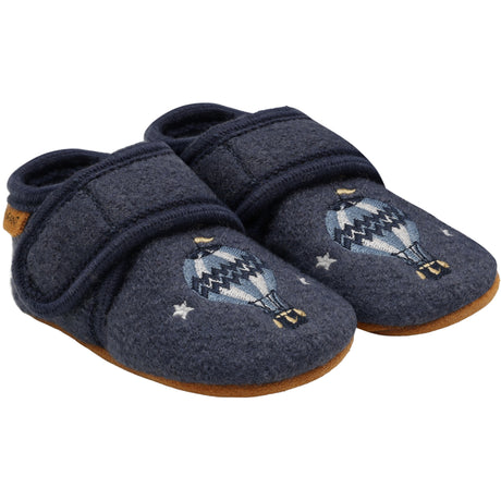 En Fant Vintage Indigo-Blue Uld Futter M/ Embroidery