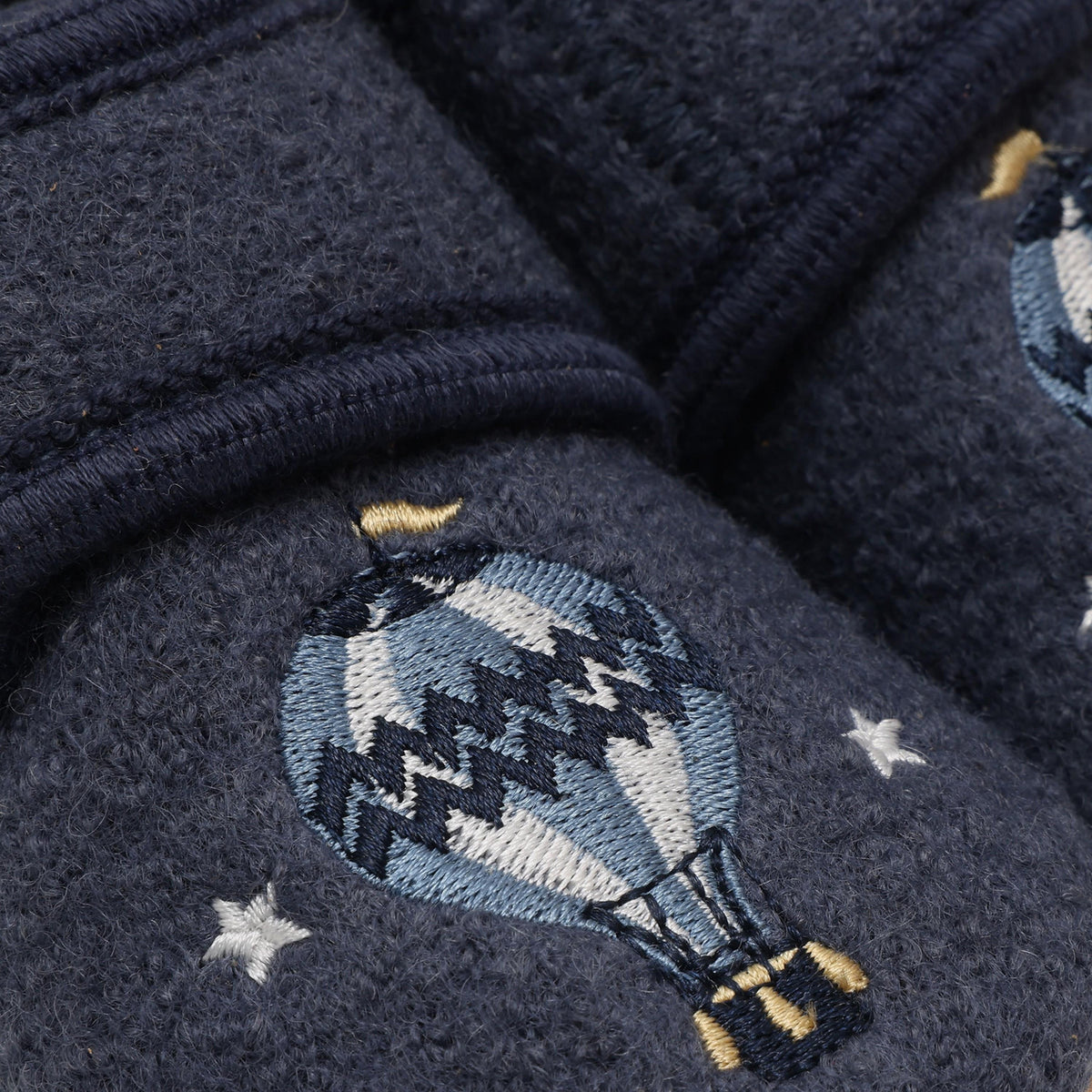 En Fant Vintage Indigo-Blue Uld Futter M/ Embroidery