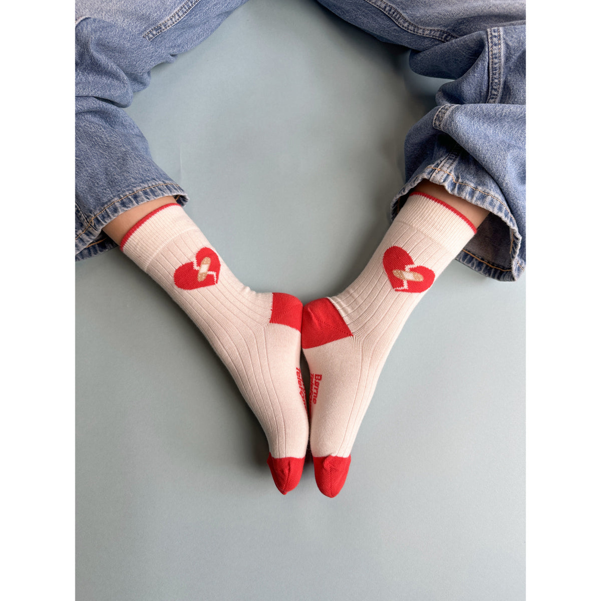 Mp Danmark x Børns Vilkår Cream Heart Strømper - 2-pack