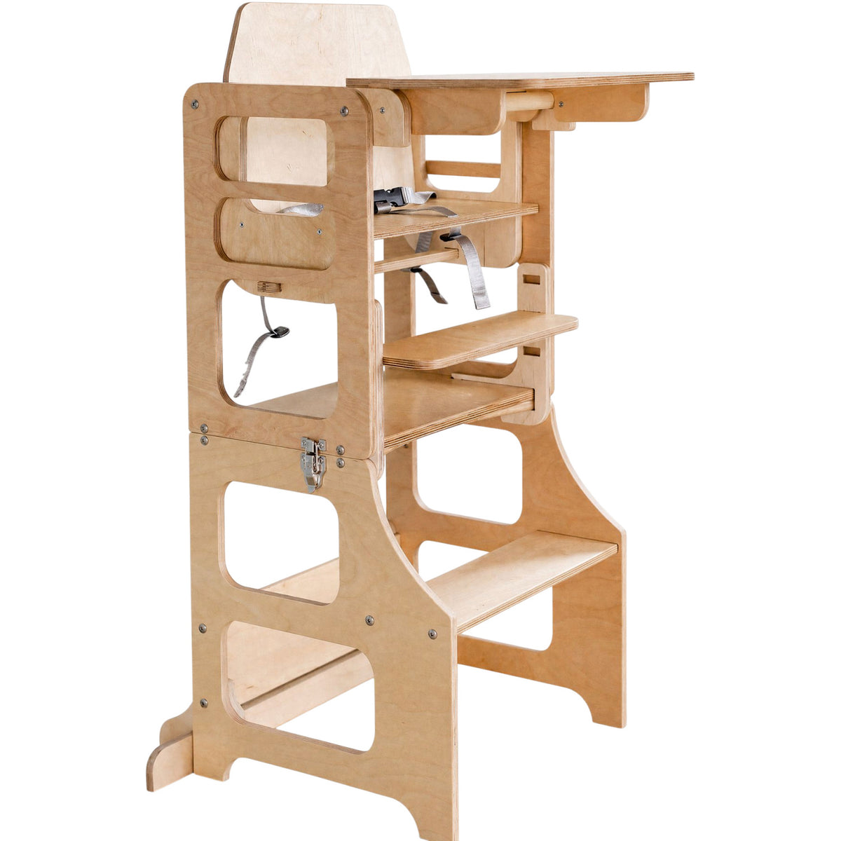 Duck Woodworks Natural Foldbar EC Kitchen Tower Med Højt Stol Addon Sæt