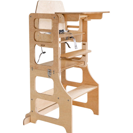 Duck Woodworks Natural Foldbar EC Kitchen Tower Med Højt Stol Addon Sæt