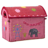 Rice Pink Fun Fair Theme Raffia Legetøj Kurve 3-Pak