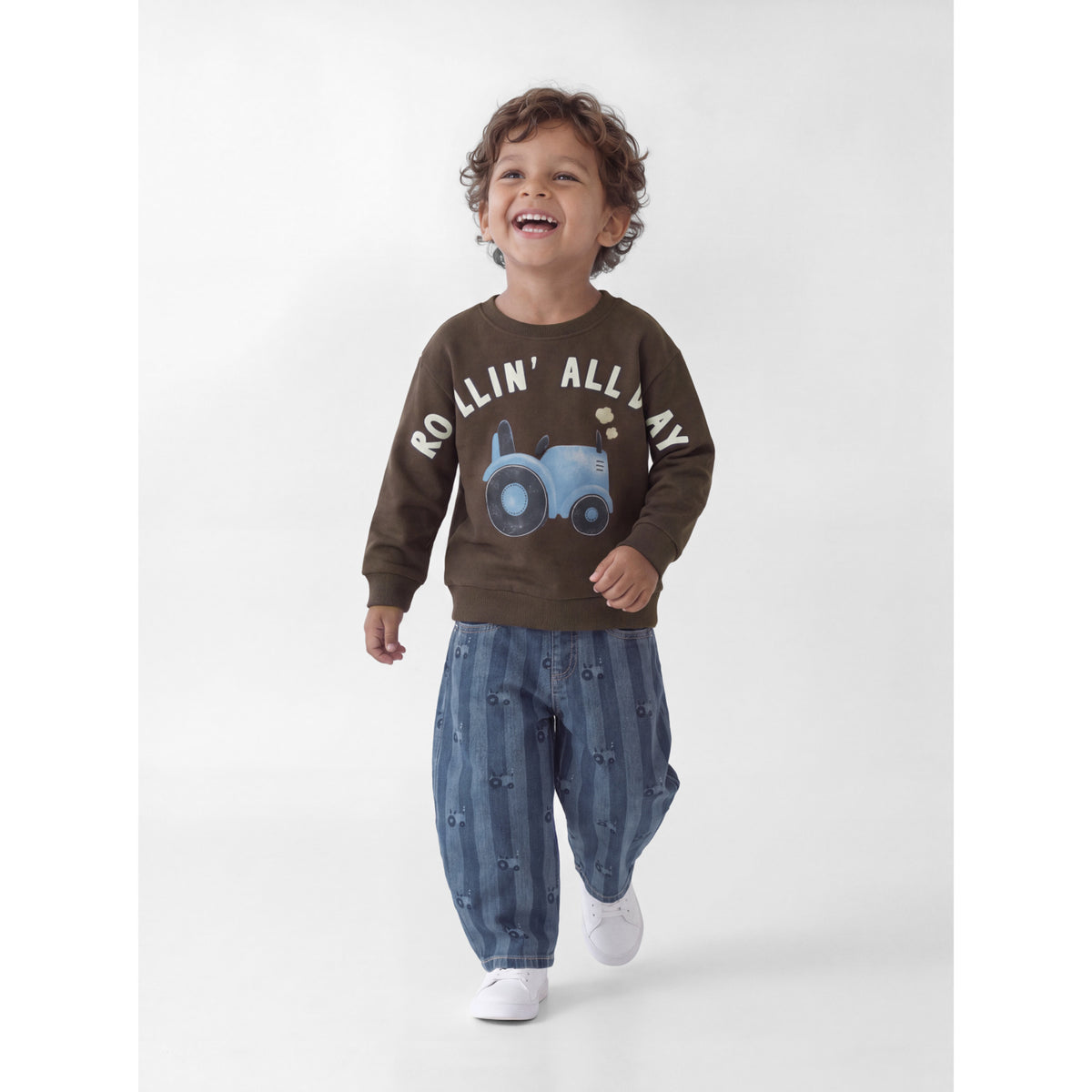 Name It Medium Blue Denim Tractor Nmmben Barrel Jeans 6699-Qn