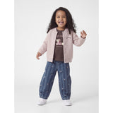 Name It Medium Blue Denim Flowers Nmfbella Barrel Jeans 6699-Qn