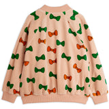 Mini Rodini Pink Bows Aop Velour Baseball Cardigan