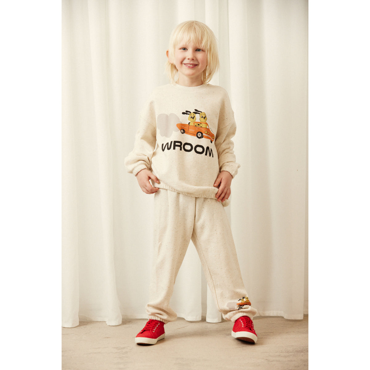 Mini Rodini Off-White Racing Rabbits Sp Sweatpants