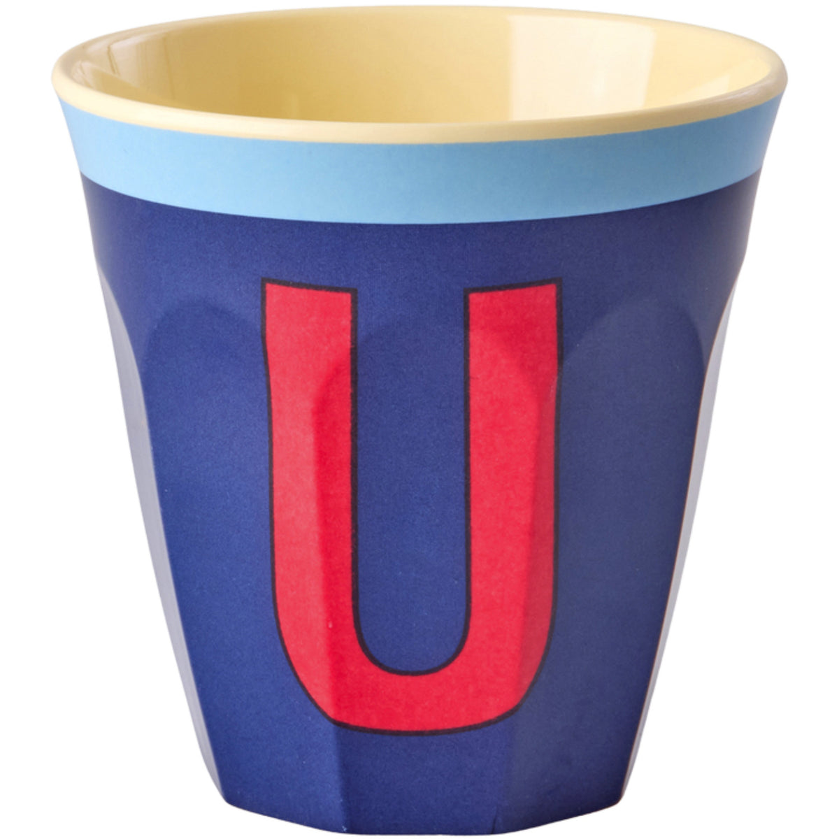 Rice Melamin Kop Med The Letter U - Vintage - Royal Blue - Medium - 250 Ml
