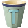 Rice Melamin Kop Med The Letter T - Vintage - Khaki - Medium - 250 Ml