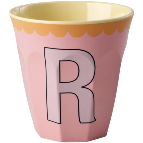 Rice Melamin Kop Med The Letter R - Vintage - Pink - Medium - 250 Ml