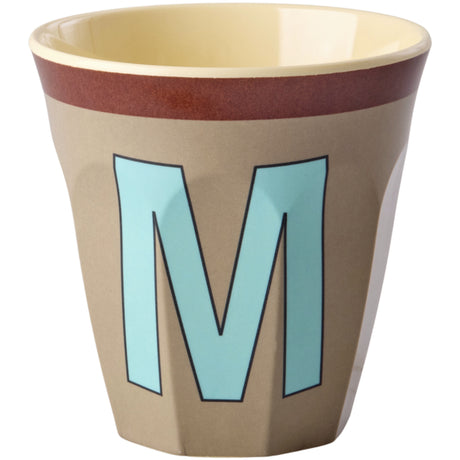 Rice Melamin Kop Med The Letter M - Vintage - Dark Beige - Medium - 250 Ml