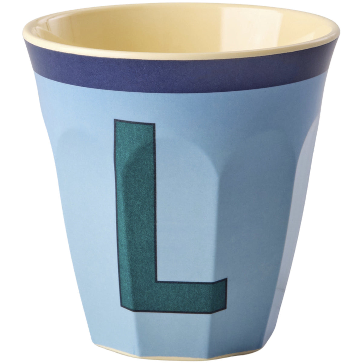 Rice Melamin Kop Med The Letter L - Vintage - Vintage Blue - Medium - 250 Ml