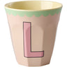 Rice Melamin Kop Med The Letter L - Vintage - Soft Pink - Medium - 250 Ml