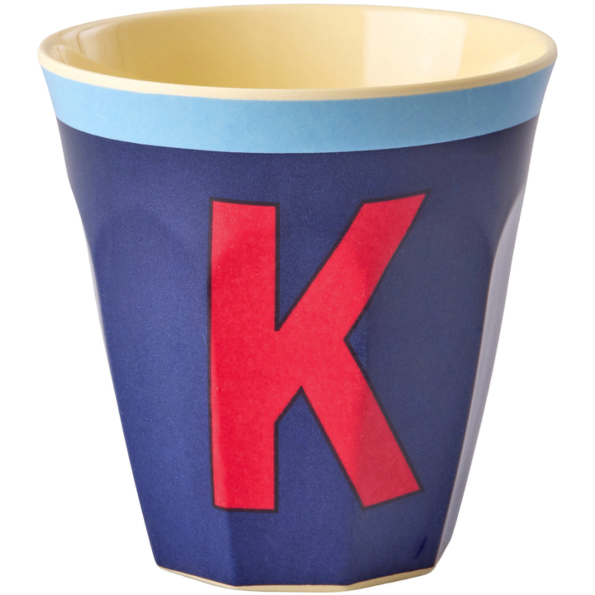 Rice Melamin Kop Med The Letter K - Vintage - Royal Blue - Medium - 250 Ml