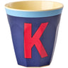 Rice Melamin Kop Med The Letter K - Vintage - Royal Blue - Medium - 250 Ml