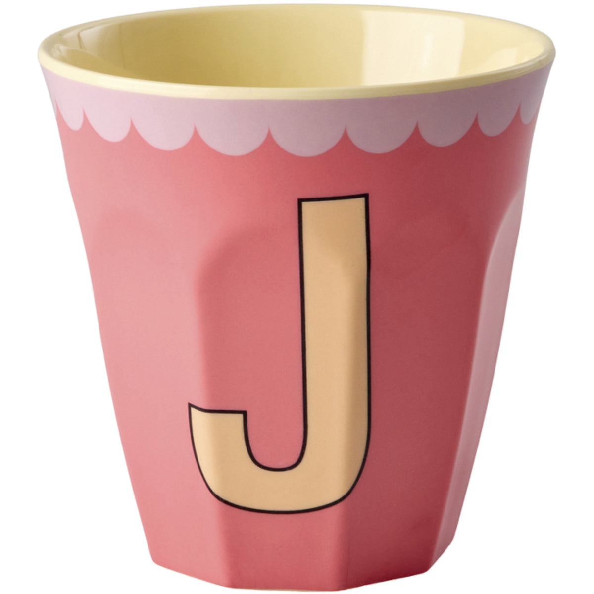 Rice Melamin Kop Med The Letter J - Vintage - Salmon - Medium - 250 Ml