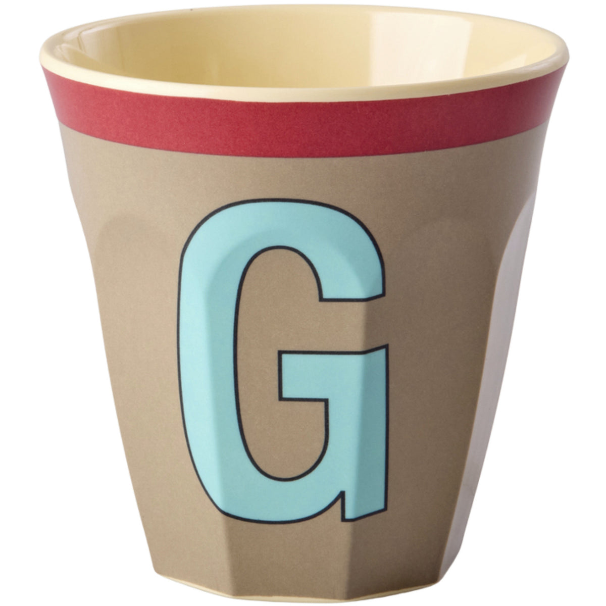 Rice Melamin Kop Med The Letter G - Vintage - Dark Beige - Medium - 250 Ml