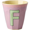 Rice Melamin Kop Med The Letter F - Vintage - Lavender - Medium - 250 Ml
