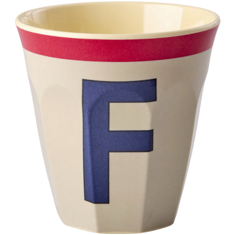 Rice Melamin Kop Med The Letter F - Vintage - Cool Grey - Medium - 250 Ml