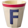 Rice Melamin Kop Med The Letter F - Vintage - Cool Grey - Medium - 250 Ml