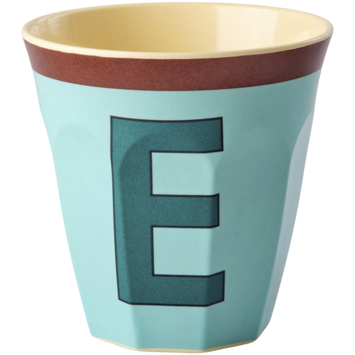 Rice Melamin Kop Med The Letter E - Vintage - Mint - Medium - 250 Ml