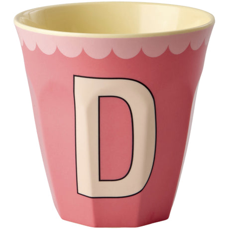 Rice Melamin Kop Med The Letter D - Vintage - Salmon - Medium - 250 Ml